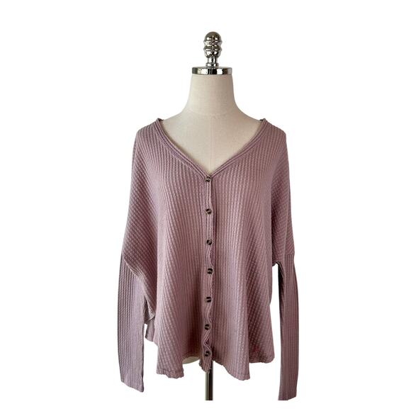 Urban Outfitters Out From Under Oversized Button Up Cardigan size Medium Purple - Picture 2 of 9